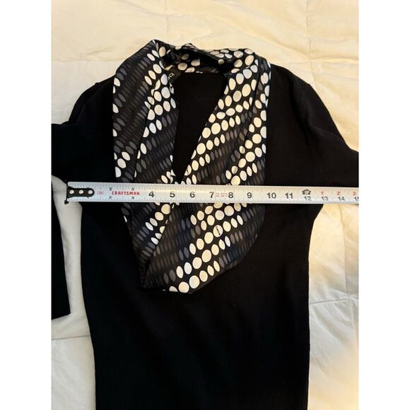 VTG 90s Y2K BeBe Black White Polka Dot Top XS Mob Wife Scarf - Picture 3 of 5